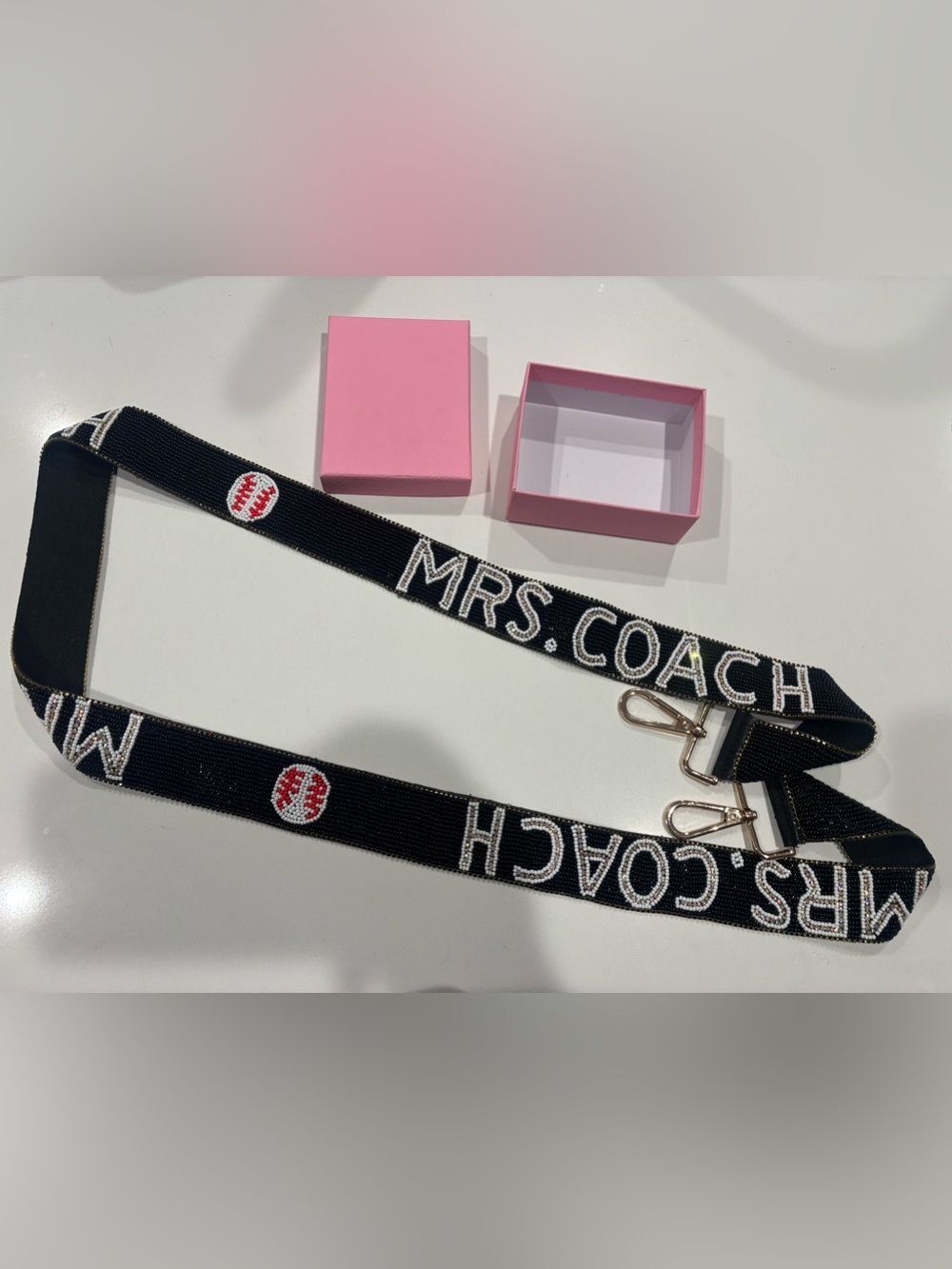 Black 'Mrs' Adjustable Bag Strap baseball